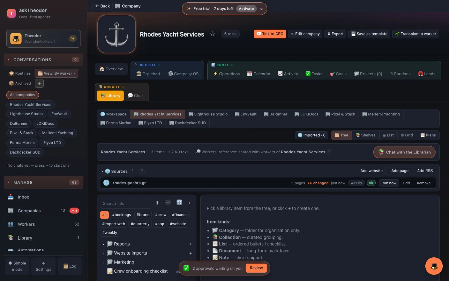 A website source in the Company Library